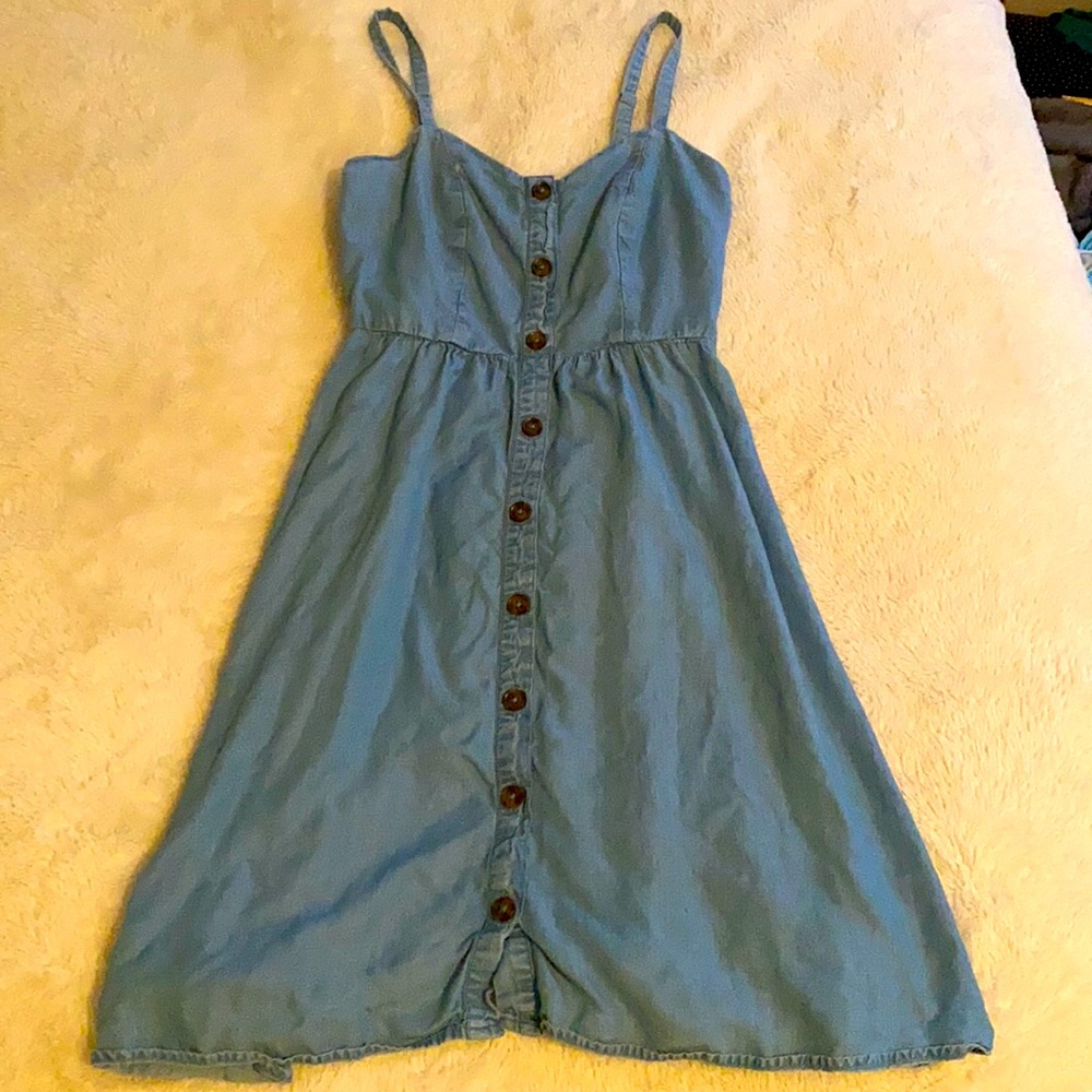Blue Jean color adjustable strap summer dress